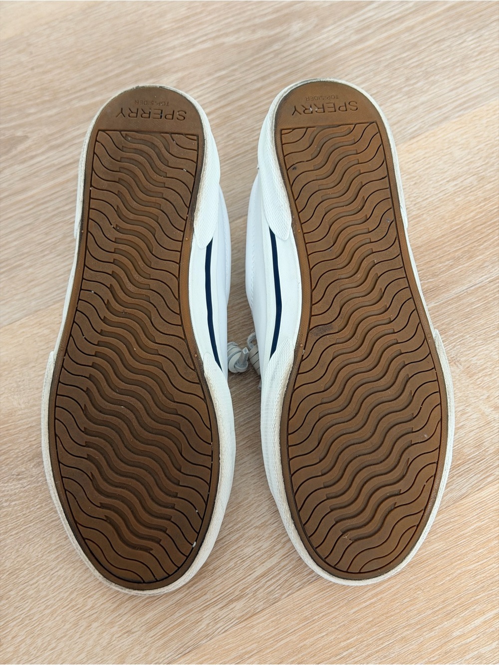Sperry Pier Wave LTT Leather Sneakers White Lace Up Shoes 8.5 - Picture 8 of 10